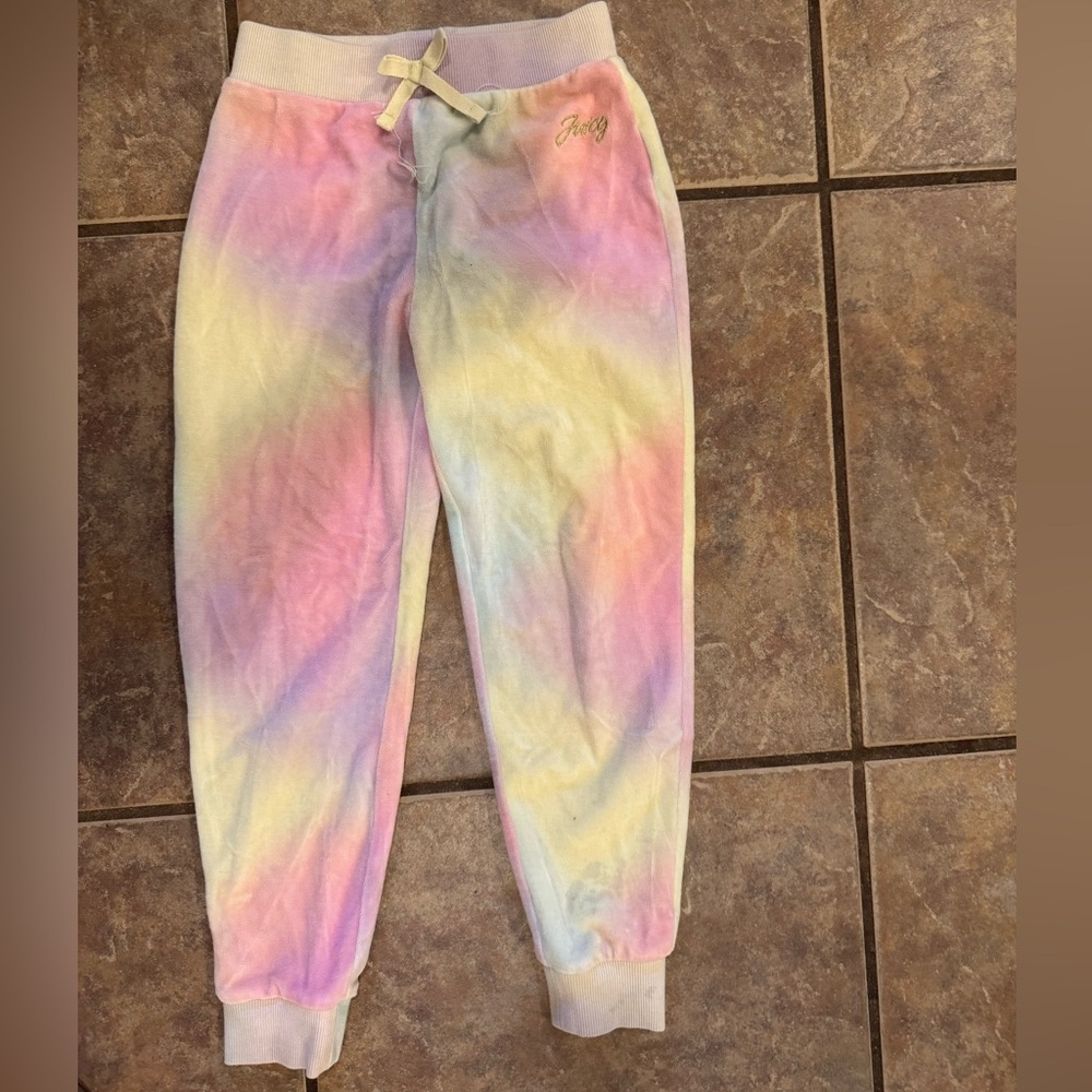 Juicy Couture Kids Pastel Tie-Dye Joggers - Pink, Yellow, Blue, Purple